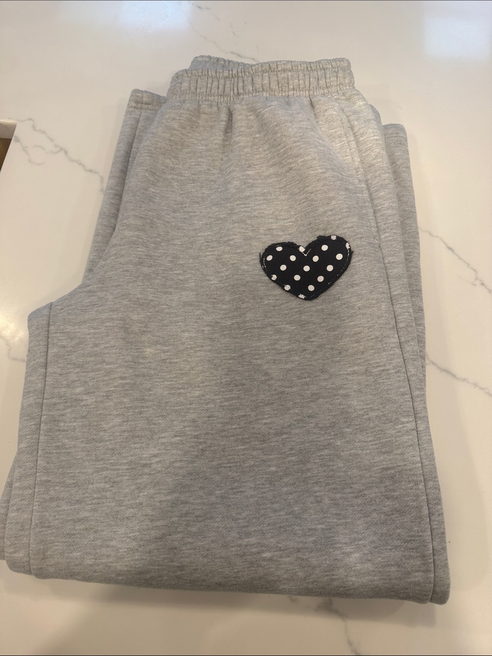Women’s. Edikted' Gray Sweatpants with Polka Dot Heart Patch